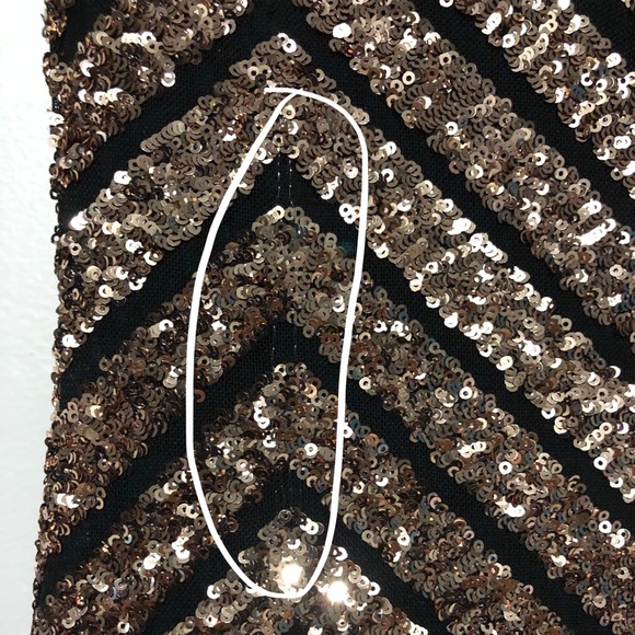 Gorgeous Black and Rose Gold/Bronze Sequin Gown - Picture 8 of 8